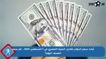 ثبات سعر الدولار مقابل الجنيه المصري في 1 أغسطس 2025.. كم سعر الصرف اليوم؟